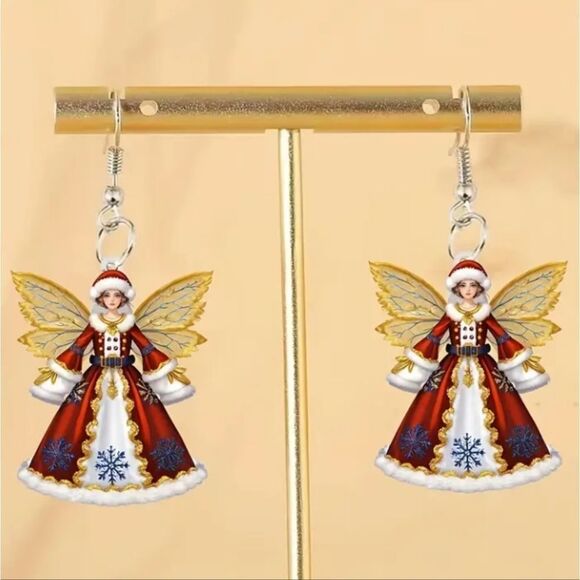 Hand crafted holiday dangle earrings - Picture 6 of 6